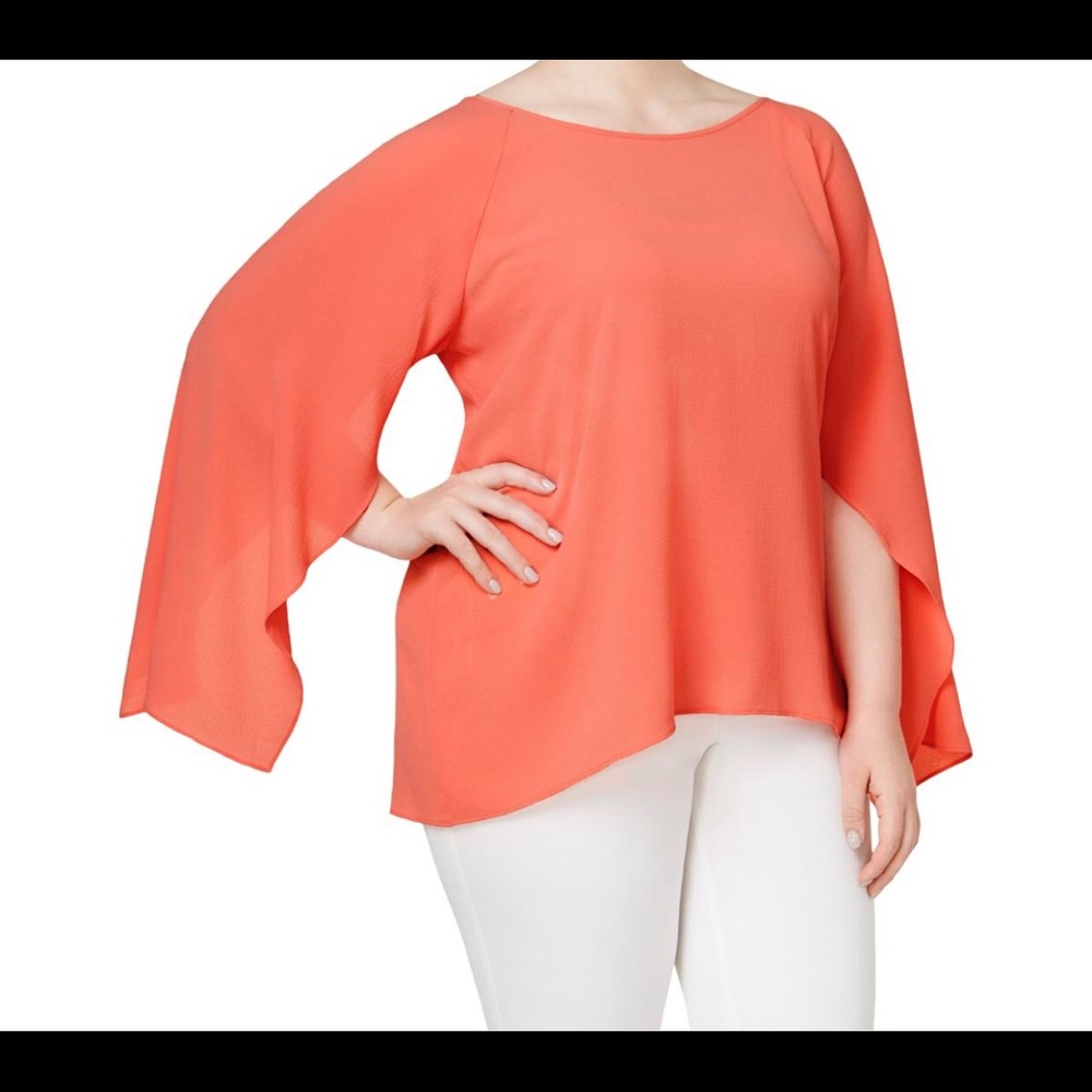 Calvin Klein NEW Pink Coral Split Sleeve B…